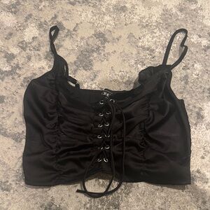 CIDER black lace up top
